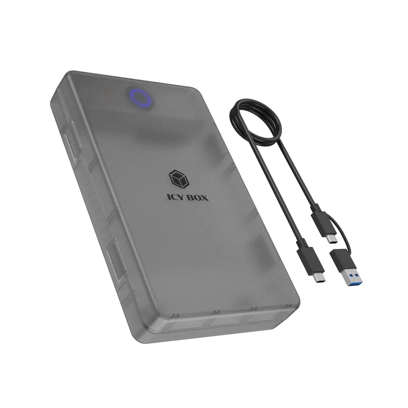 ICY BOX Externe Boîtier pour 2,5"/3,5" SATA HDD /SSD, Host USB 3.2 Gen 1 à 5 Gbps Type-C/-A