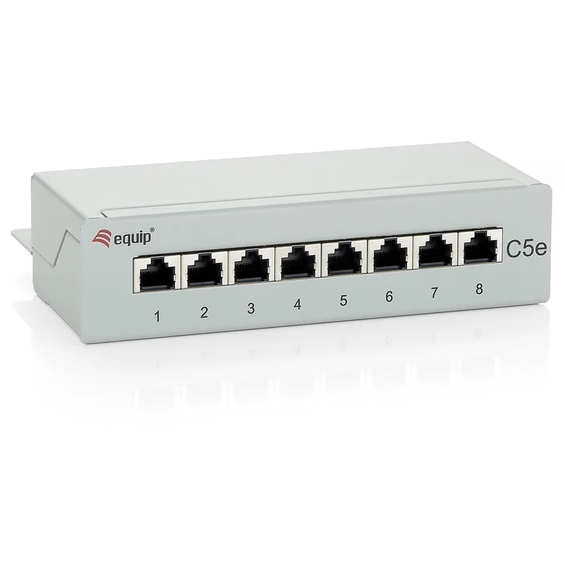 Equip Patchpanel 8x RJ45 Cat5e FTP Desktop hellgrau