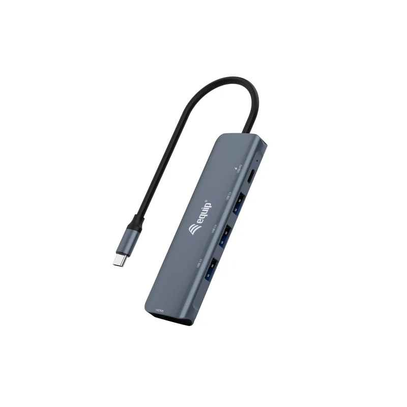 Equip Dock USB-C->HDMI.3xUSB3.0.100WPD 25cm gr
