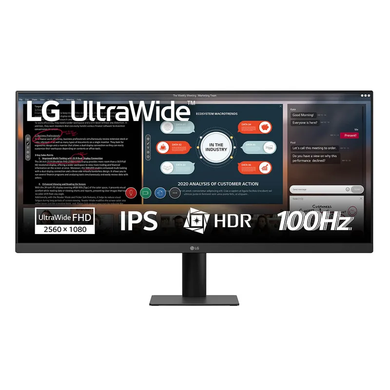 73cm/29" (2560x1080) LG 29U511A-B 21:9 WFHD IPS 5ms 100Hz HDMI DisplayPort VESA HDR