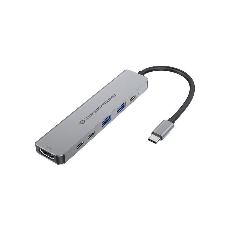 CONCEPTRONIC 6-1 Dock USB-C->HDMI/2xUSB-A/2xUSB-C/+ 25cm gr