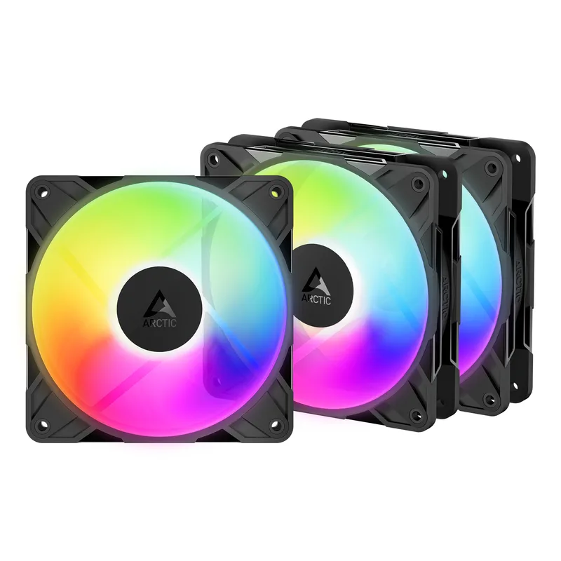 120mm ARCTIC Ventilateur de boîtier P12 Pro Reverse A-RGB PWM 3er-Pack Noir 4-pin