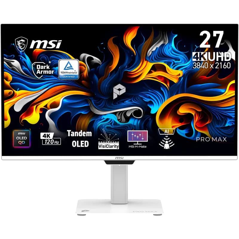 67,3 cm (26.5") 3840 x 2160 Pixel MSI 9S6-3PF9CA-001 16:9 UltraWide Full HD OLED 0,03 ms 120 Hz HDR DisplayPort HDMI Pivot Height VESA Speaker