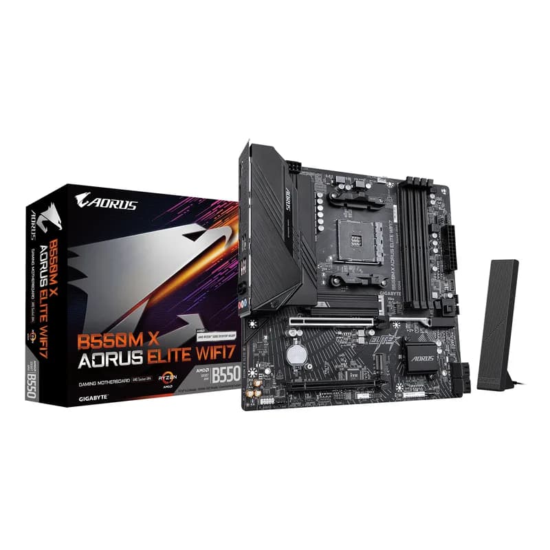 GIGABYTE B550M X AORUS ELITE WIFI7 AM4 4xDDR4 HDMI DP 2xM.2