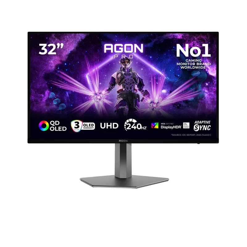 80 cm (31.5") 3840 x 2160 Pixel AOC AG326UZD2 16:9 4K Ultra HD OLED 0,03 ms 240 Hz HDR DisplayPort HDMI USB-Hub Pivot Height VESA Speaker