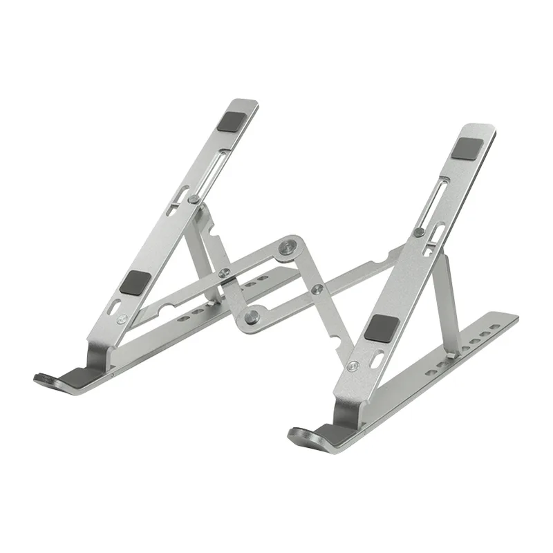 Notebook stand, foldable, aluminum, silver