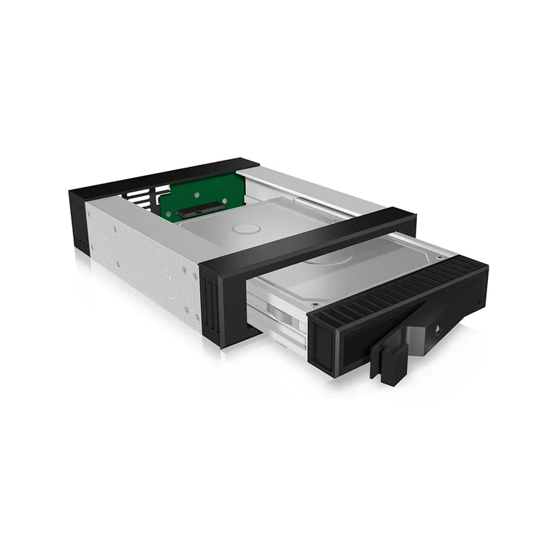 Cadres interchangeables, 1x 3,5"/2,5" SATA/SAS HDD vers 1x SATA Host in 5,25" Coffret encastré, soutenu SATA III 6 Gbit/s ICY BOX