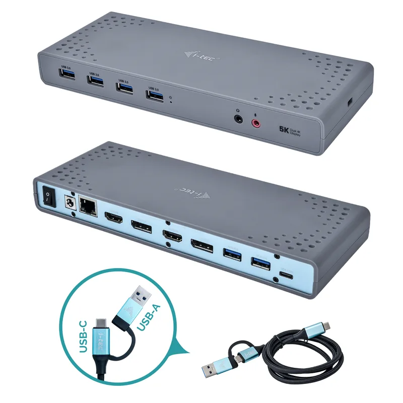 D I-Tec USB 3.0 / USB-C 5K Universal Dual Docking Station