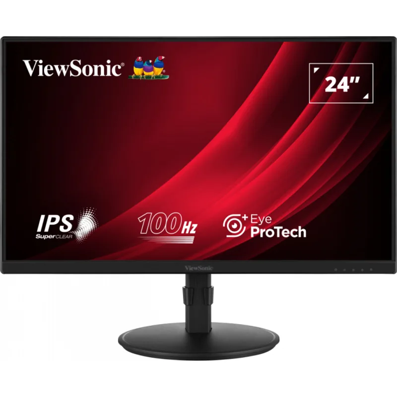 61cm/24" (1920x1080) ViewSonic VG2408A-MHD 16:9 FHD IPS 5ms 100Hz HDMI VGA DP Speaker Pivot Black