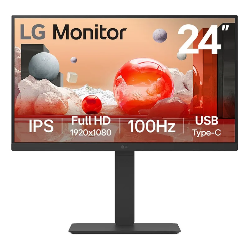 60,4cm/23,8" (1920x1080) LG 24BA650-B 16:9 FHD IPS 5ms 100Hz HDMI DP USB-C Speaker Pivot Black