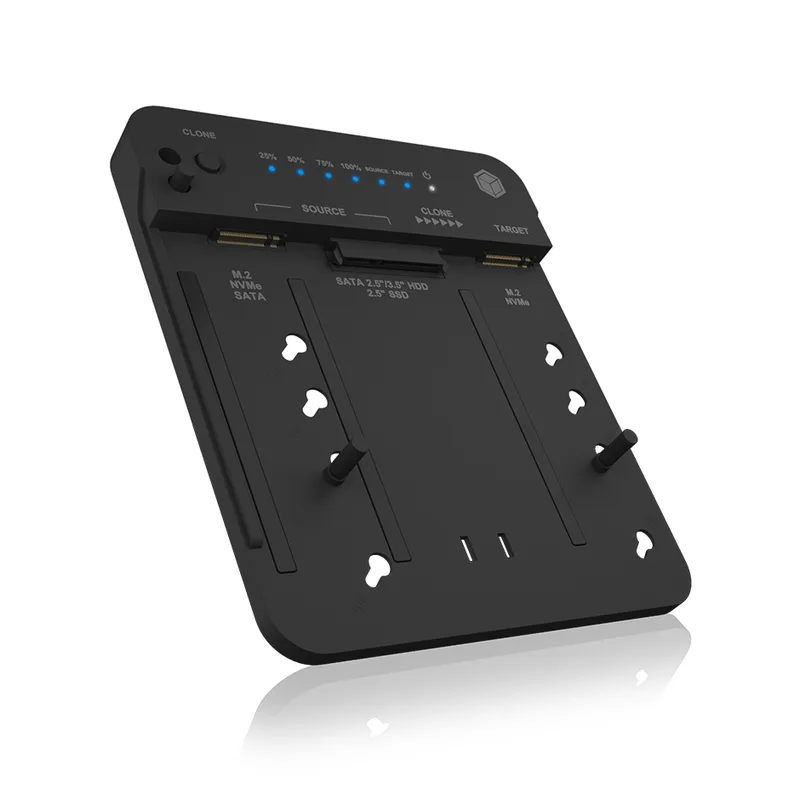 ICY BOX IB-2913MCL-C31 USB-C 3.2 Klon- und DockingStation pour 2x M.2 NVMe/SATA SSD et 3,5"/2,5" HDD/SSD