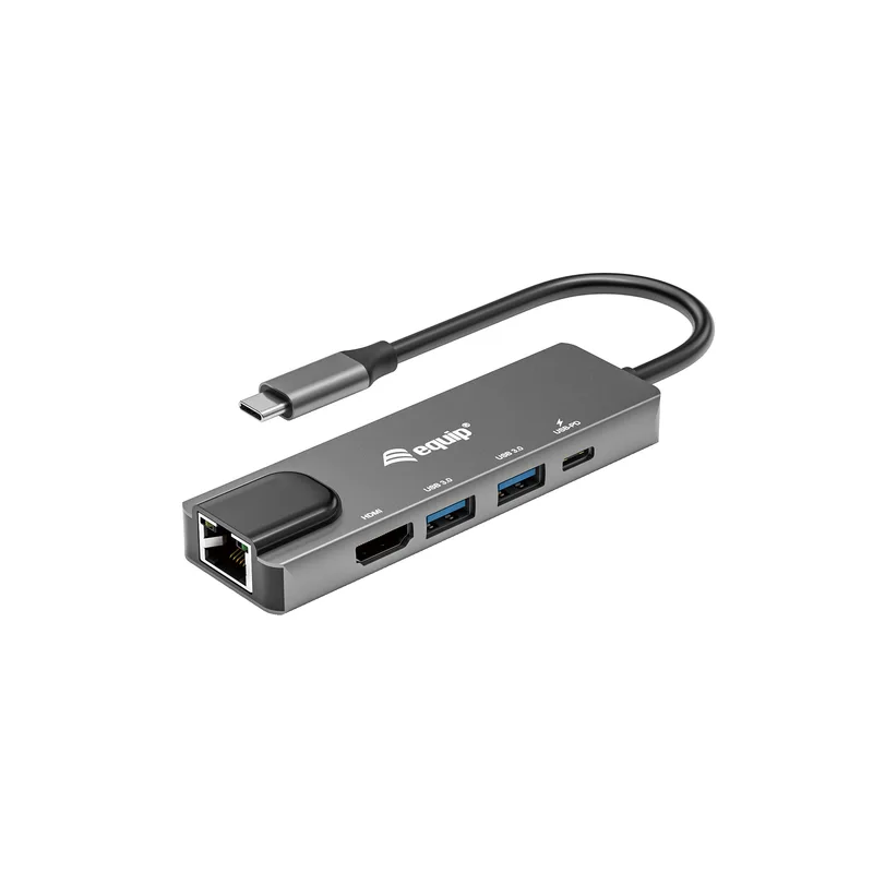 Equip Dock USB-C->HDMI.2xUSB3.0.GbE.100WPD 25cm si