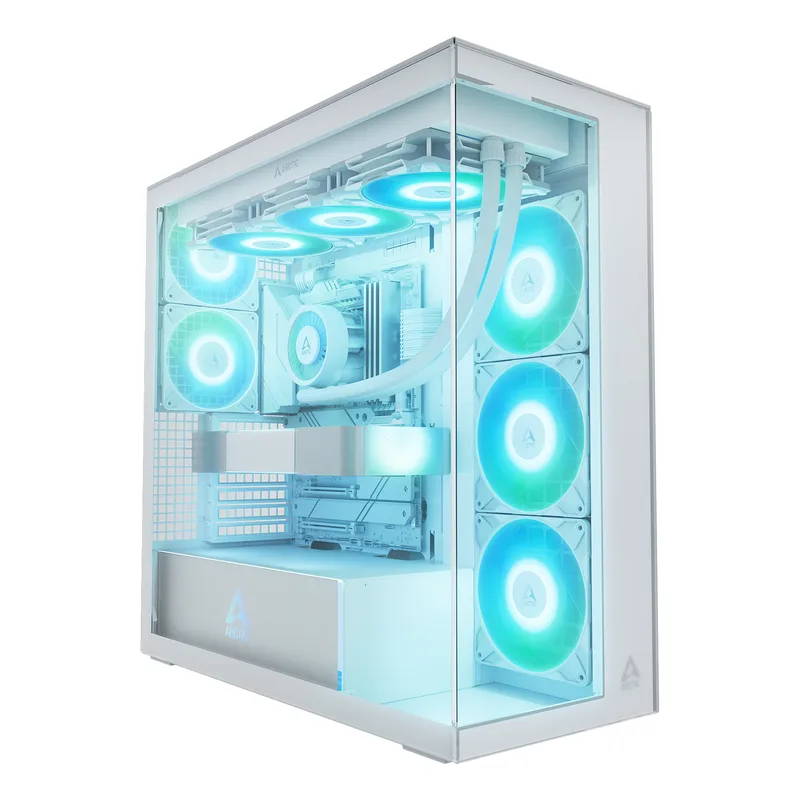 Arctic Xtender (White) transparent window w/o GPU vertical mount