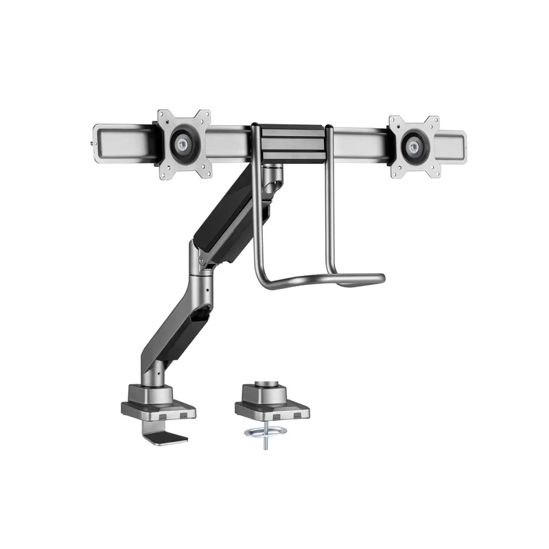 Equip Support de bureau 17"-32"/2TFT 360° Gasfeder 9Kg Argent lite Retail