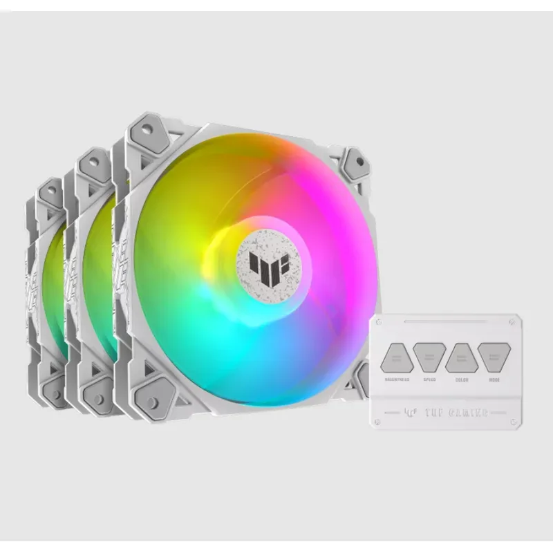 120mm ASUS TUF GAMING TF120 ARGB Ventilateur de boîtier, 3er Set, white 120 mm, PWM