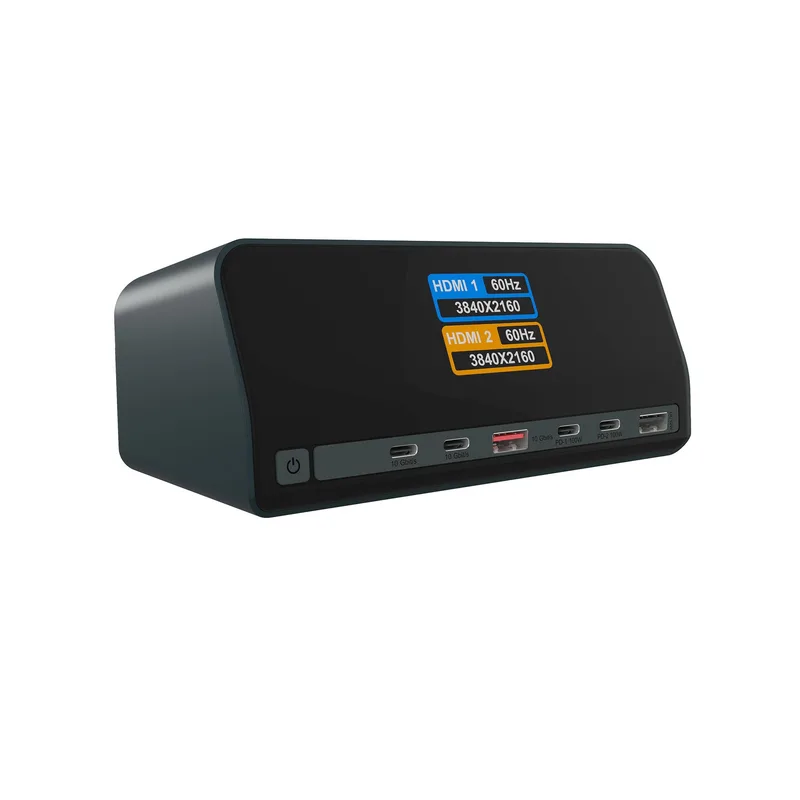 11-in-1 DockingStation avec ports de charge Power Delivery et grand écran LCD, avec 160 W GAN Laden-Adaptateur