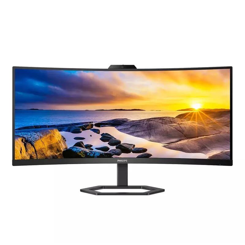 86,4cm/34" (3440×1440) Philips 34E1C5600HE/00 21:9 VA 4ms 100Hz USB-C HDMI DisplayPort Webcam Speakers VESA Black