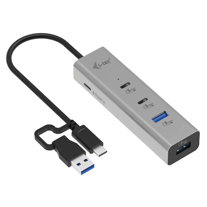 D I-TEC Universal Charging Metal HUB 2x USB-C 3.2 Gen.1 + 2x USB-A 3.2 Gen.1 1x USB-C PD 85W