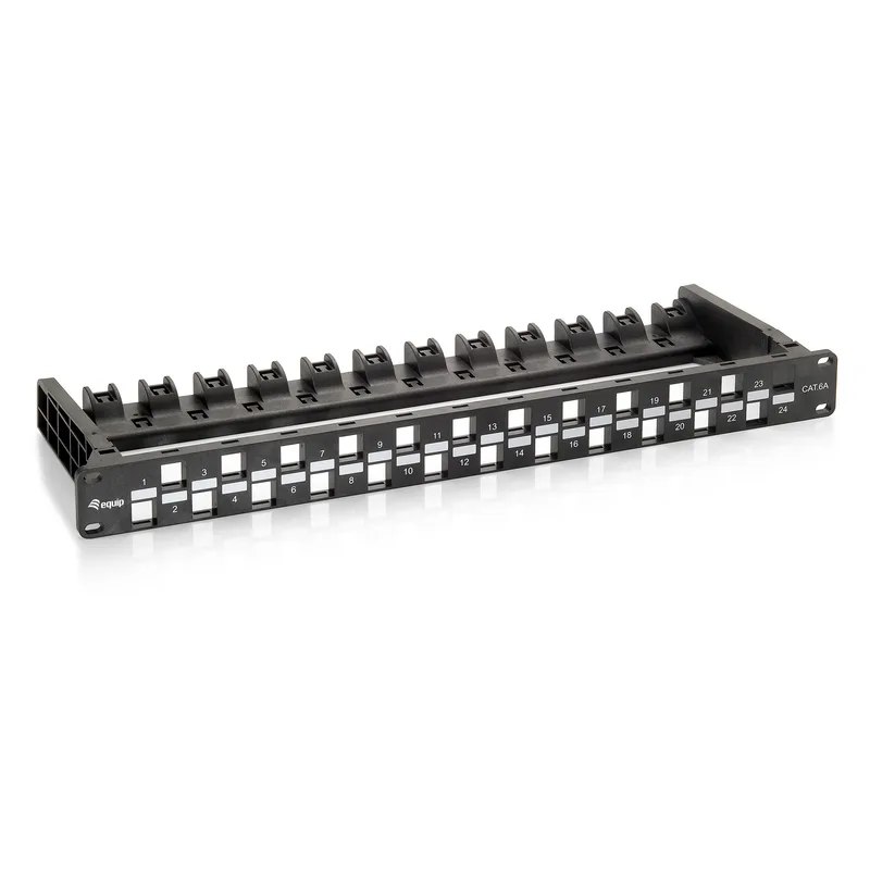 Equip Patchpanel 24x Cat6A 19" UTP 1HE Keystone Montage sw