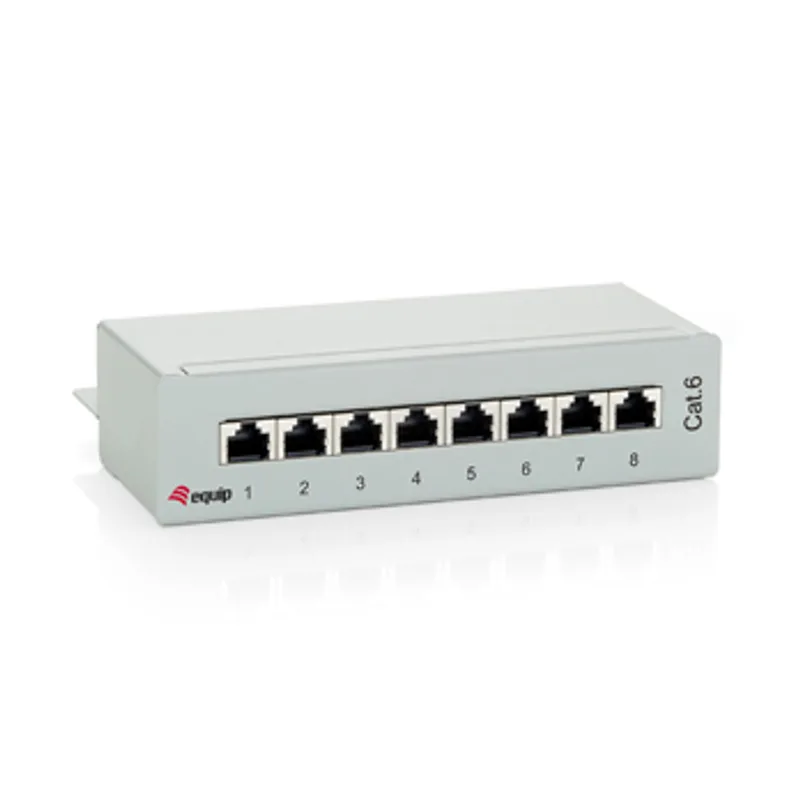 Equip Patchpanel 8x RJ45 Cat6 FTP Desktop ISO/IEC hellgrau