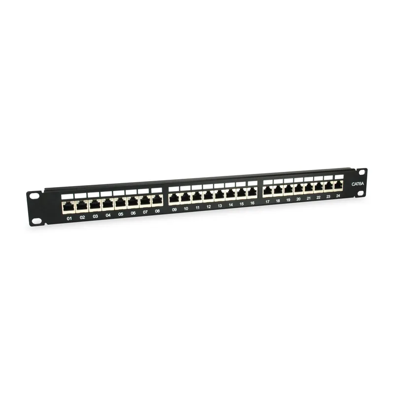 Equip Patchpanel 24x RJ45 Cat6A 19" FTP 1HE ISO/IEC Noir
