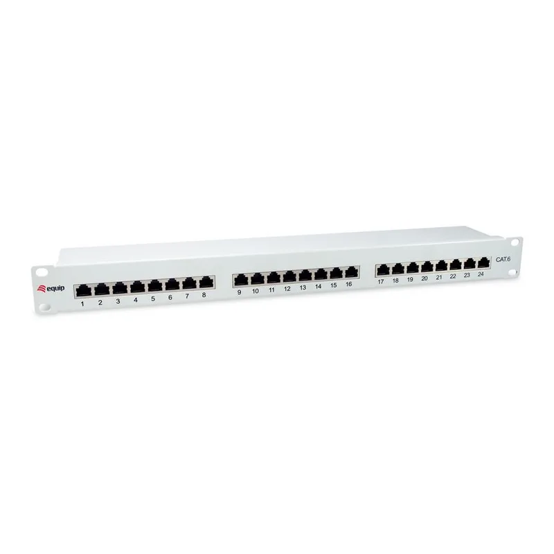 Equip Patchpanel 24x RJ45 Cat6 19" FTP 1HE ISO/IEC hellgrau