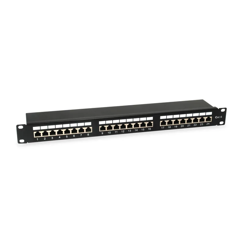 Equip Patchpanel 24x RJ45 Cat6 19" FTP 1HE ISO/IEC Noir