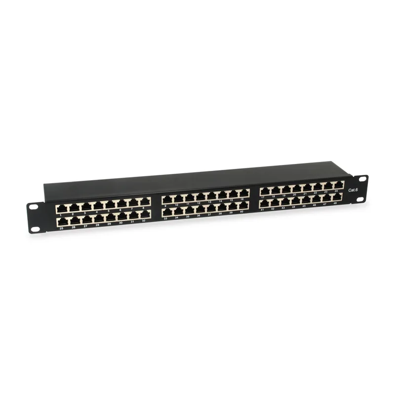 Equip Patchpanel 48x RJ45 Cat6 19" FTP 1HE ISO/IEC Noir