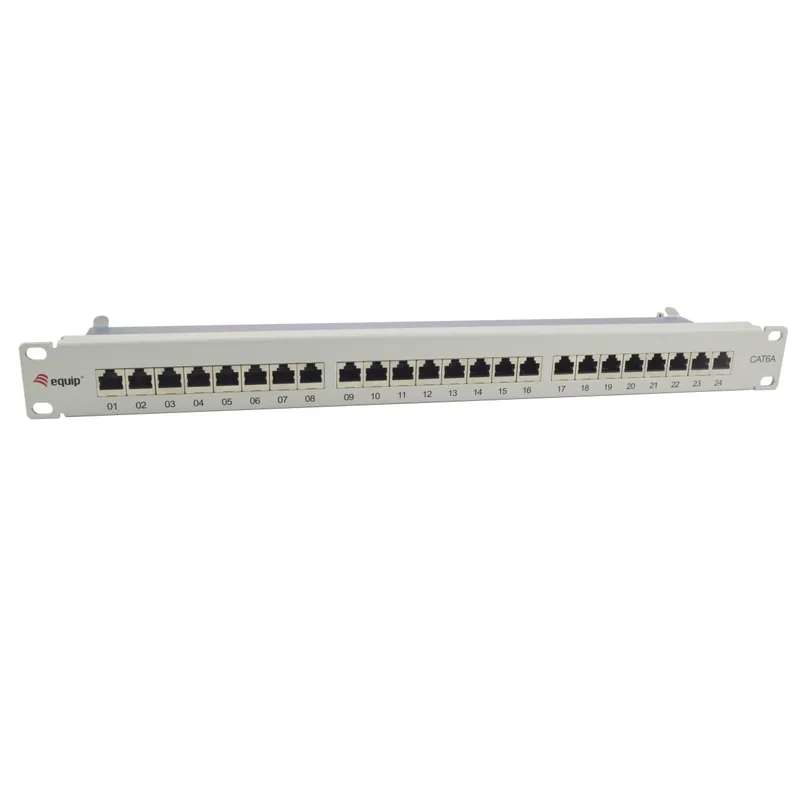 Equip Patchpanel 24x RJ45 Cat6A 19" FTP 1HE ISO/IEC hellgrau
