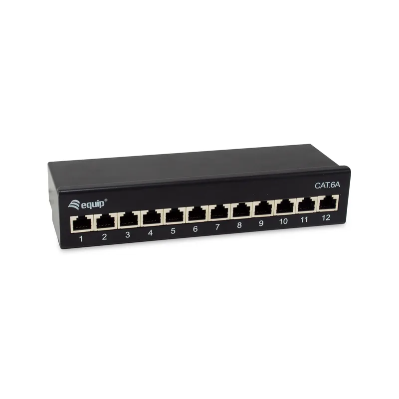 Equip Patchpanel 12x RJ45 Cat6A FTP 1HE Premium Noir