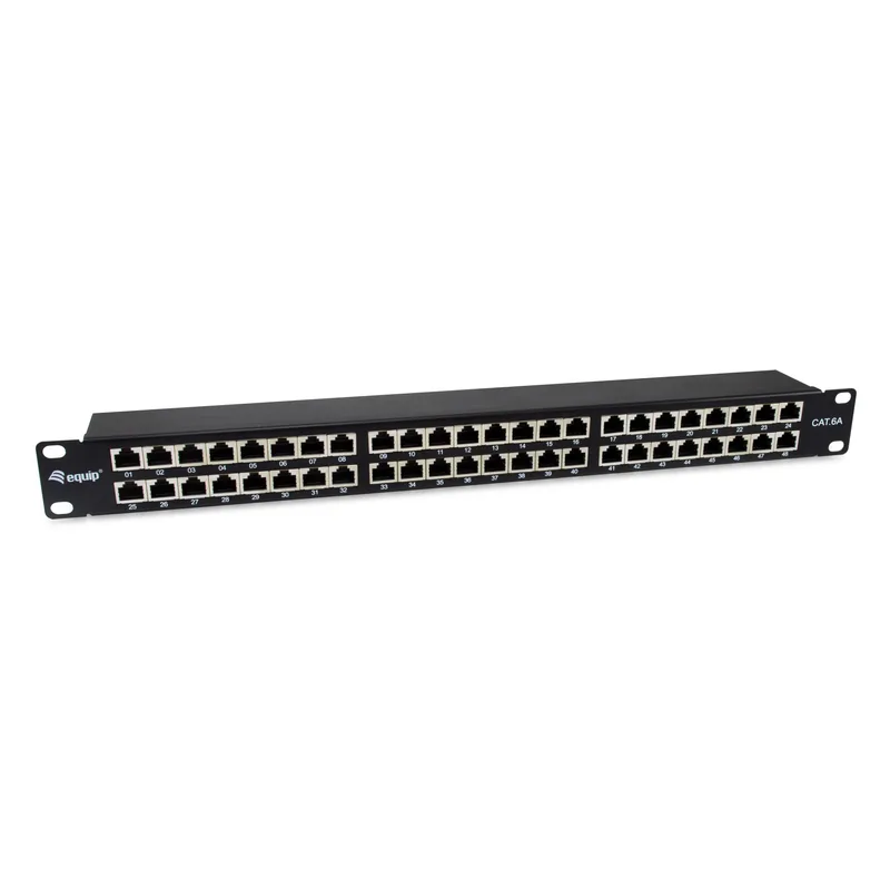 Equip Patchpanel 48x RJ45 Cat6A 19" FTP 1HE Premium Noir