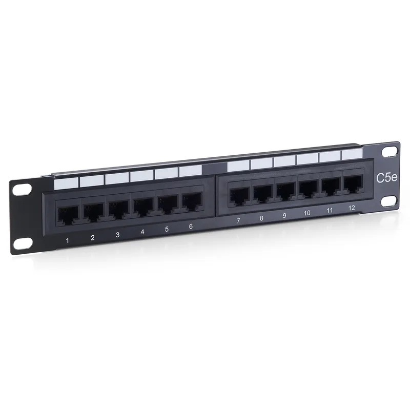 Equip Patchpanel 12x RJ45 Cat5e 10" UTP 1HE ISDN Noir