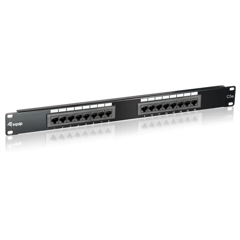 Equip Patchpanel 16x RJ45 Cat5e 19" UTP 1HE Noir