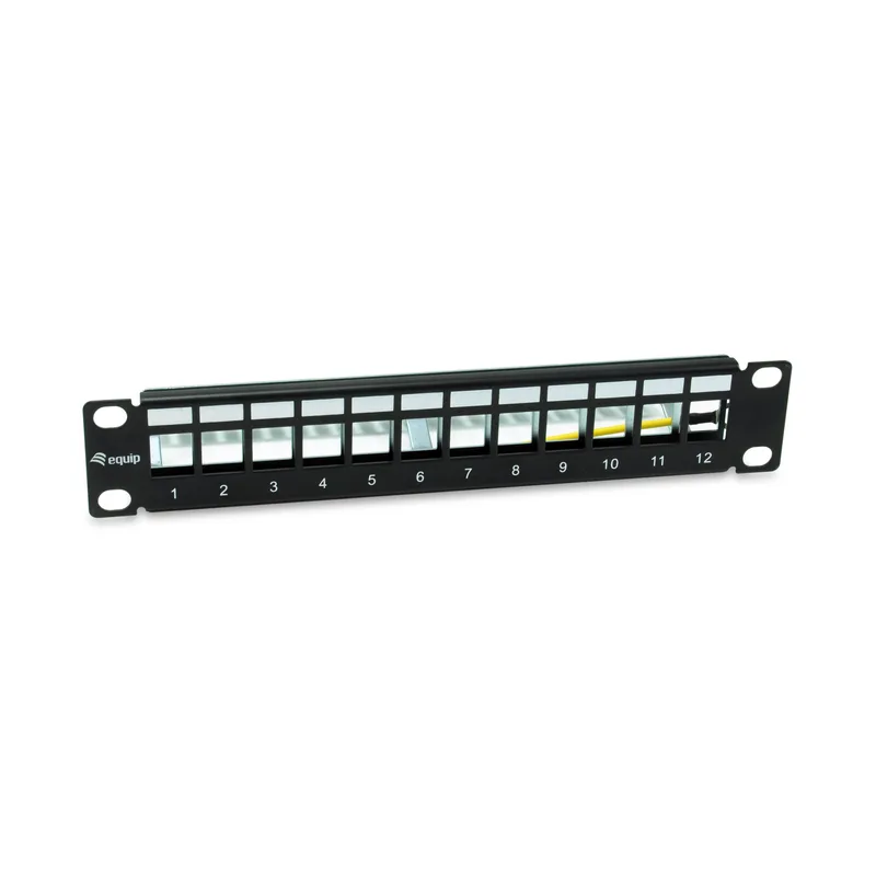 Equip Patchpanel 12x Cat6A 10" FTP 1HE Keystone Montage sw