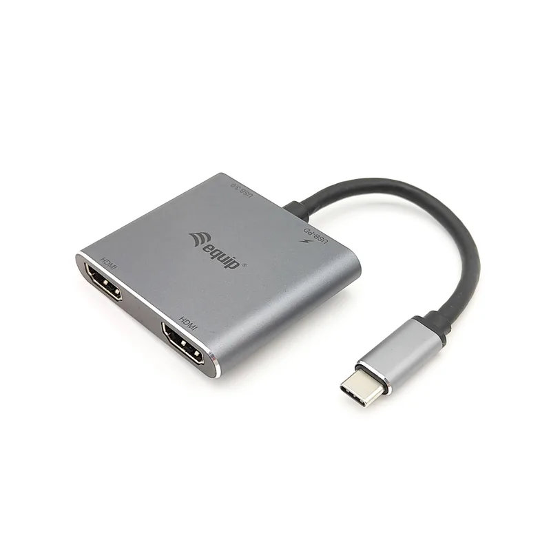 Equip Dock USB-C->2xHDMI.USB 3.0.100WPD 15cm si