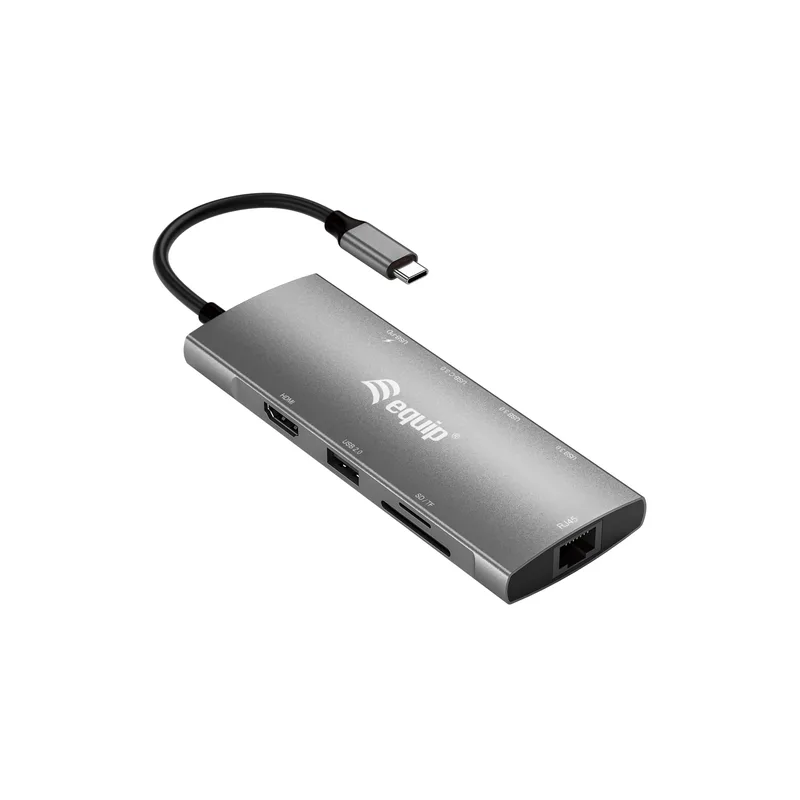 Equip Dock USB-C->HDMI.GbE.USB2.0.3xUSB3.0.100WPD.+ 25cm si