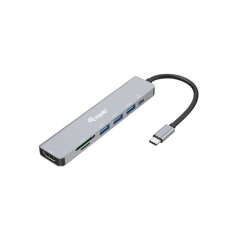 Equip Dock USB-C->HDMI.3xUSB3.0.SD/TF.100WPD 25cm si