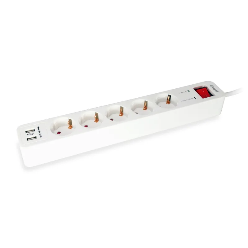 Equip Multiprise 5-fach Schuko 1.5m Câble.2xUSB.Protection