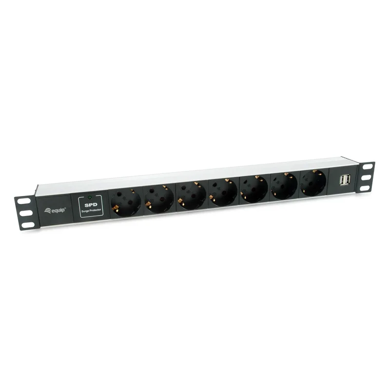 Equip Multiprise 19"(1HE)7fach Schuko16A.1.8m Kabl. si