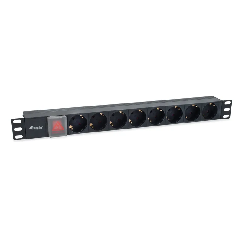 Equip Multiprise 19"(1HE)8fach IEC C14 1.8m Schalt. sw