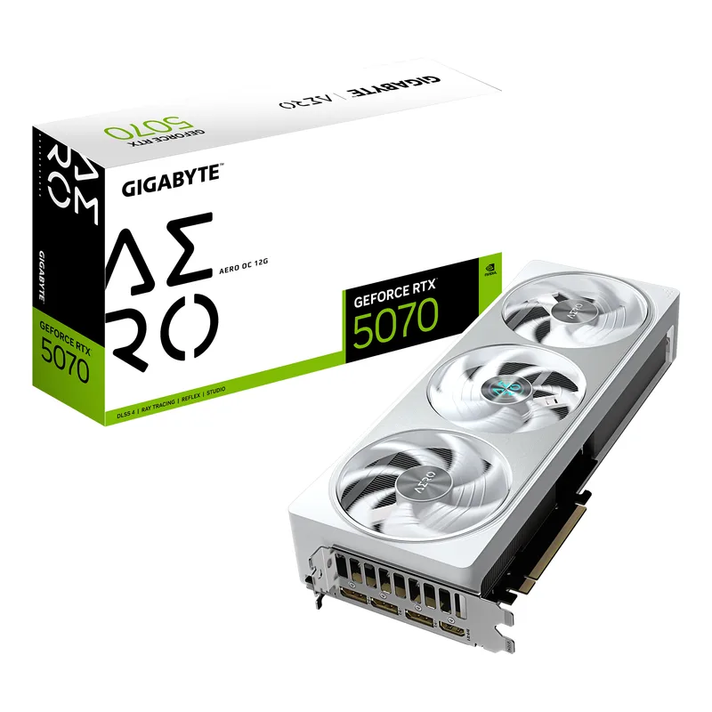 RTX 5070 12GB Gigabyte Aero OC GDDR7 3 Fan white