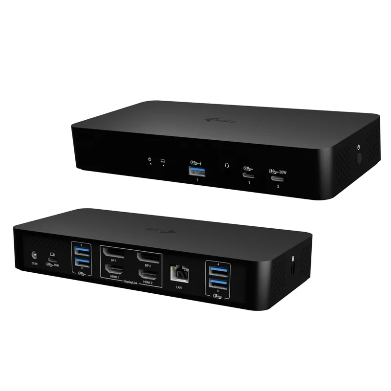 I-TEC Universal Intelligent Dual Display DS 2xHDMI 2xDP 1xGLAN 2xUSB-C Gen2 3xUSB-A Gen2