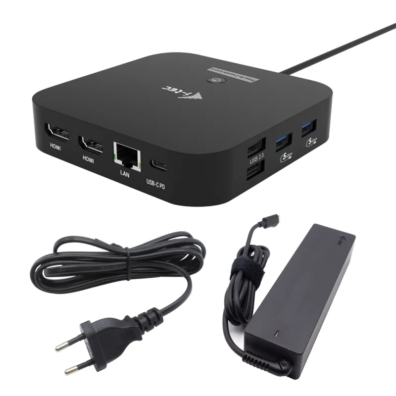 I-TEC USB-C Dual HDMI DS 2xHDMI 1xGLAN 2xUSB-A 3.2 2xUSB 2.0 1xUSB-C Gen2 1xUSB-C Gen1 k 1x100W USB-C PD+Charger 100W