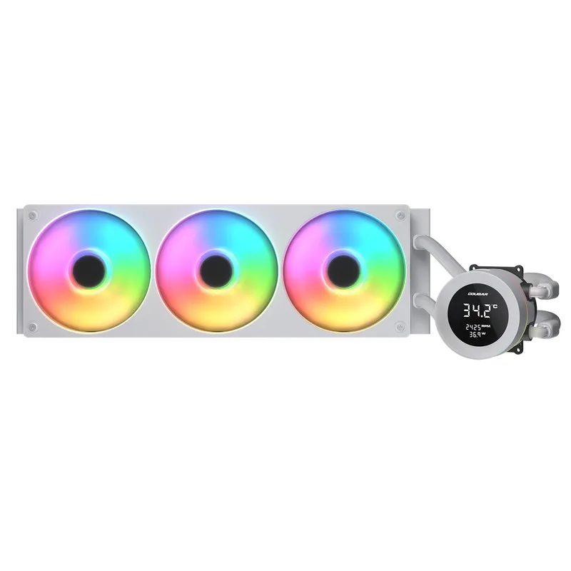 K COUGAR CPU Refroidissement de l'eau Poseidon Vistek 360, ARGB, Blanc