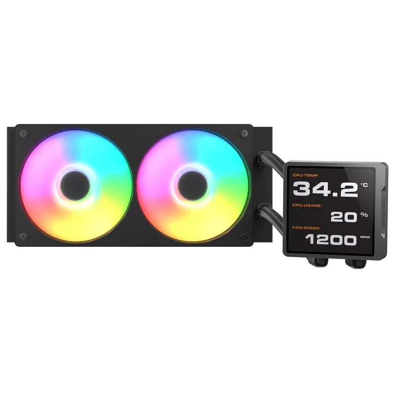K COUGAR CPU Refroidissement de l'eau Poseidon Vistek Pro 240,ARGB,Schw.