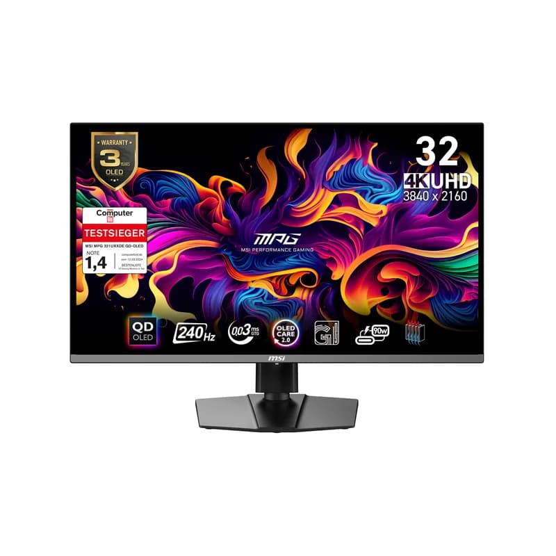 MSI MPG 321URXDE QD-OLED (80 cm (31.5 Zoll), Noir, UltraHD/4K, QD-OLED, Adaptive-Sync, USB-C, 240Hz Panel)