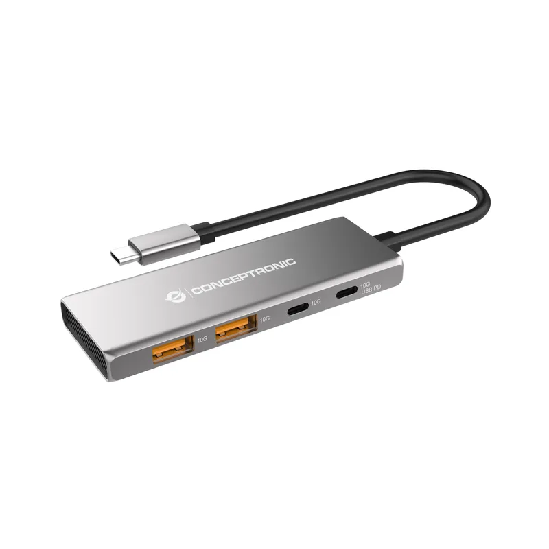 CONCEPTRONIC 4-1 Dock USB-C->2xUSB-C/2xUSB-A/100WPD 25cm gr