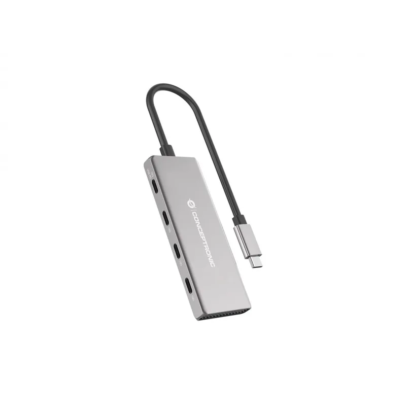 CONCEPTRONIC 4-1 Dock USB-C->3xUSB-C/100WPD 25cm gr