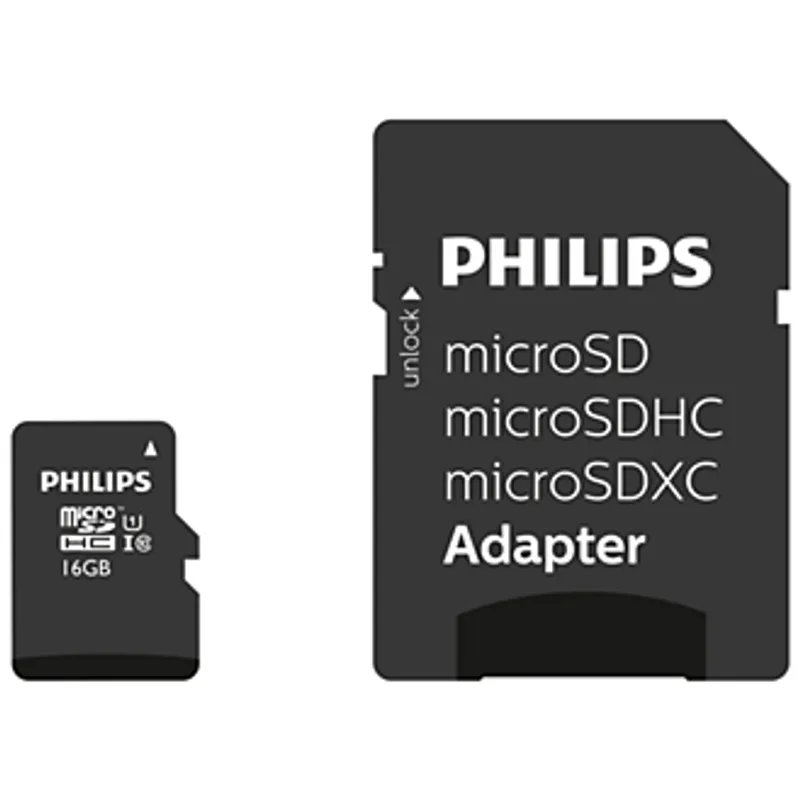 CARD Philips MicroSDHC Card 32GB Class 10 UHS-I U1 incl. Adaptateur