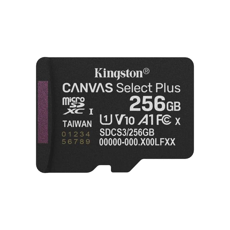 CARD KINGSTON 256GB micSDXC Canvas Select Plus Gen3 150R A1 Single Pack w/o ADP
